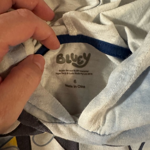 Bluey- Short Sleeve Tee with Hood, Size 6 - Picture 4 of 4